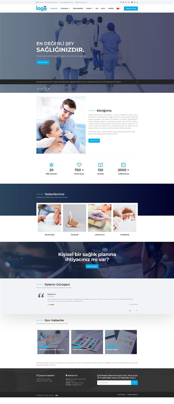 Sağlık Sektöründe Hazır Paket Web Siteleri